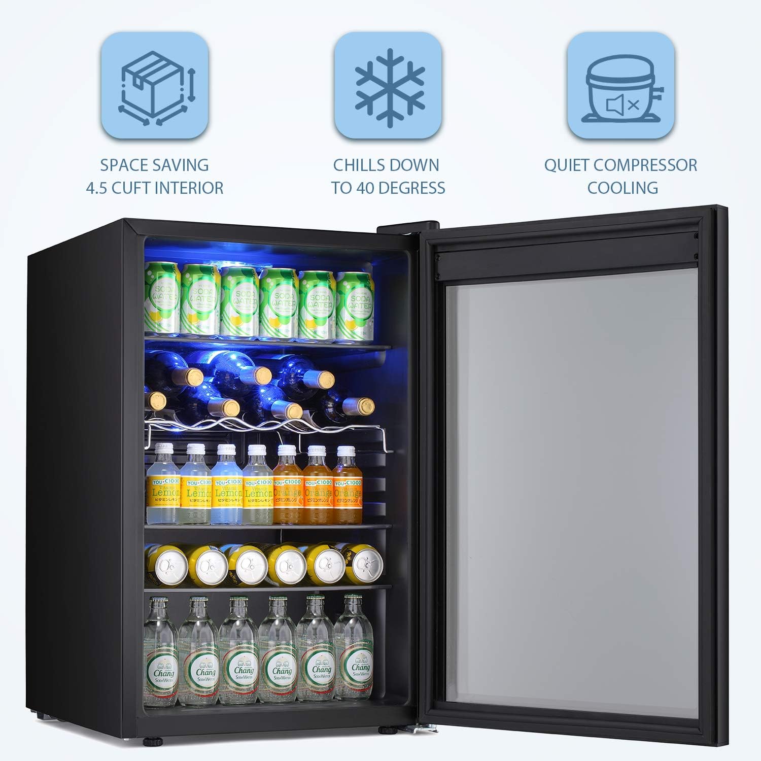 Antarctic Star Beverage Refigerator -120 Can Mini Fridge for Soda Beer or wine,Small Drink Dispenser