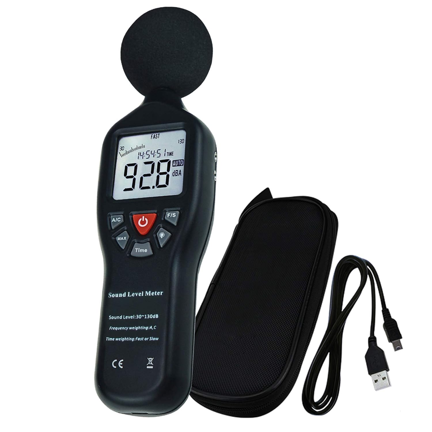 Sound Meter Decibel Level Calibrator Calibration with Noise Measurement Reader Output Sound Level 94dB & 114dB output levels for 1 inch and 1/2 inch