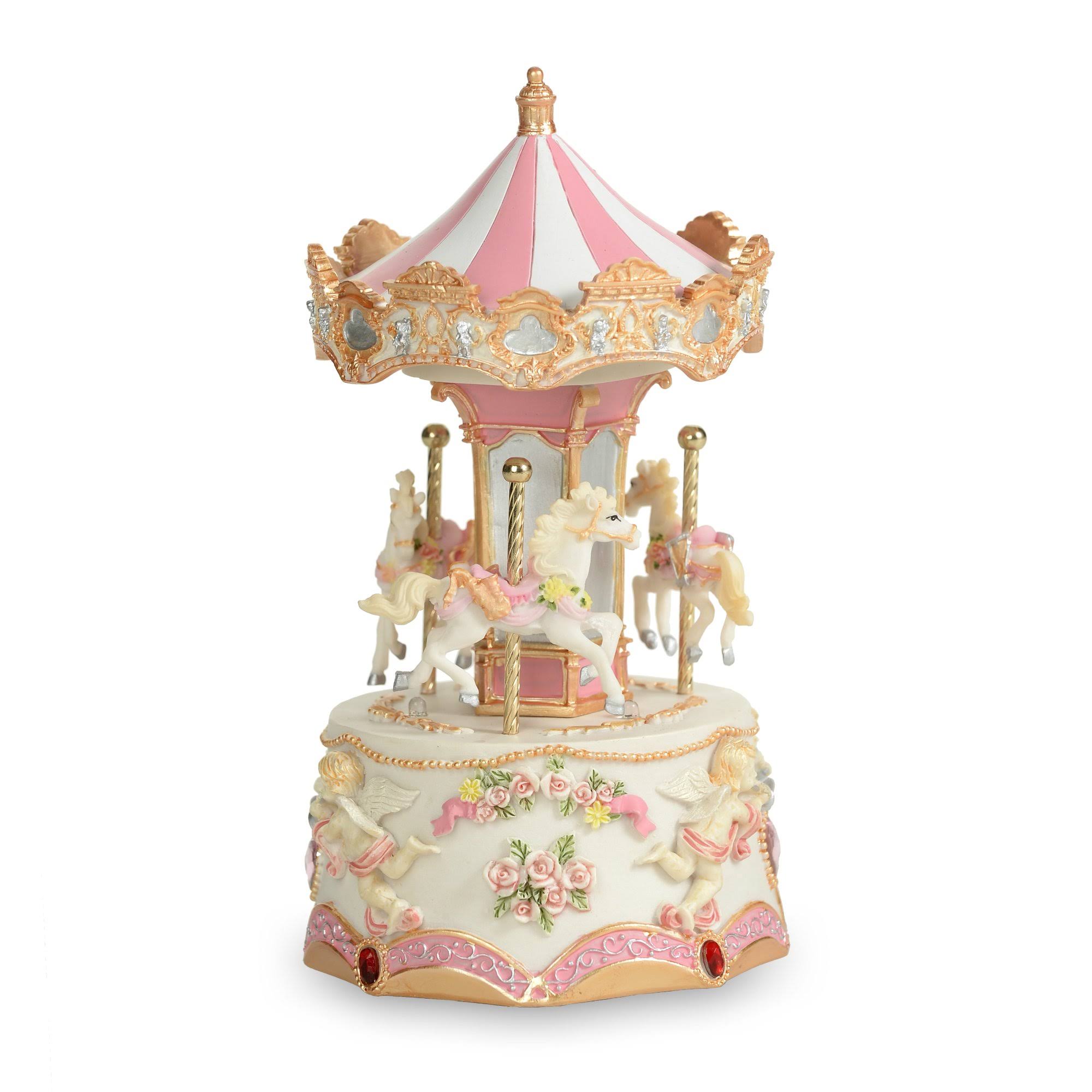 The San Francisco Music Box Company Carousel Decoration - Three Horses (Mini)
