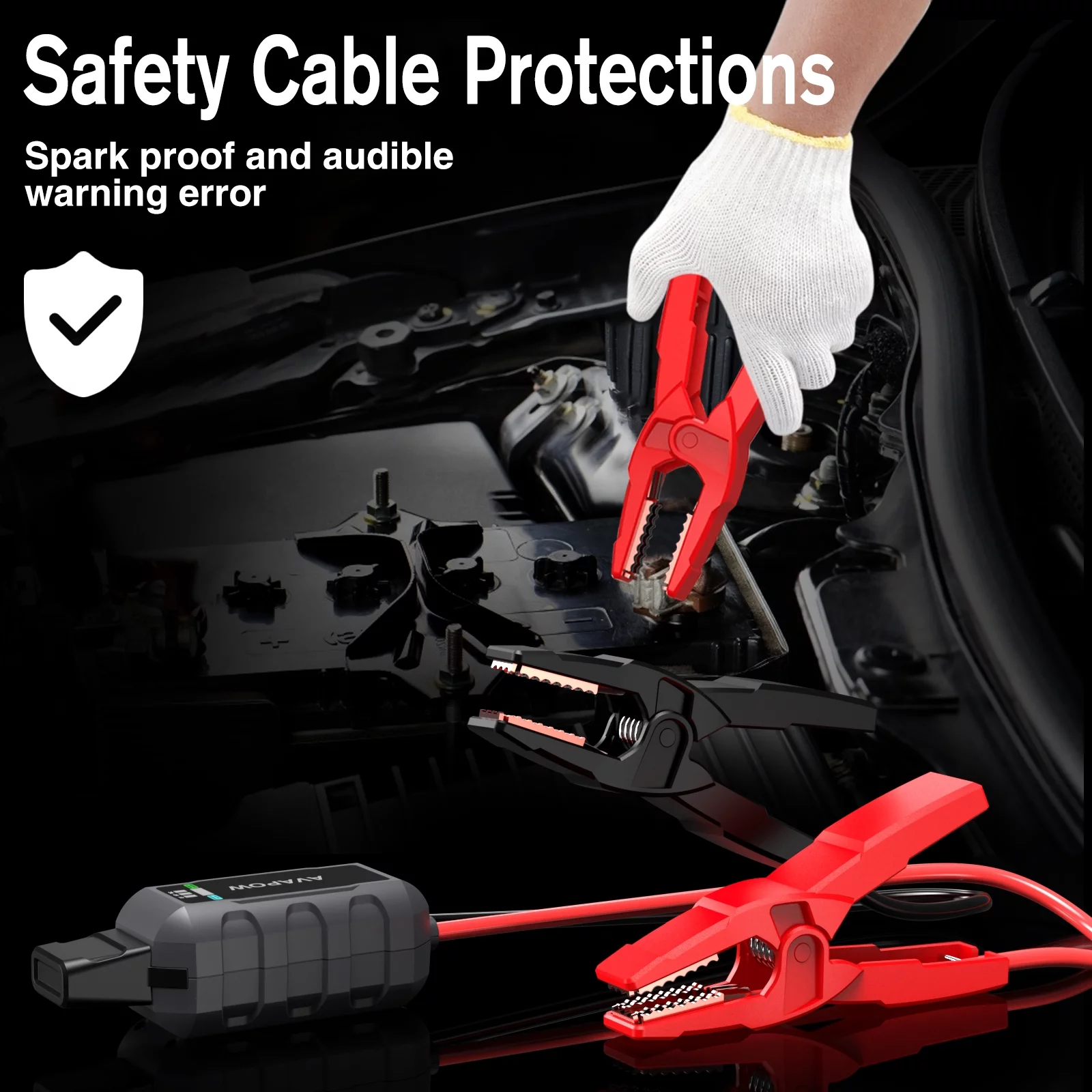AVAPOW Car Battery Jump Starter ,3000A Peak Portable Jump Starters for Up to 8L Gas 8L Diesel Engine with Booster Function