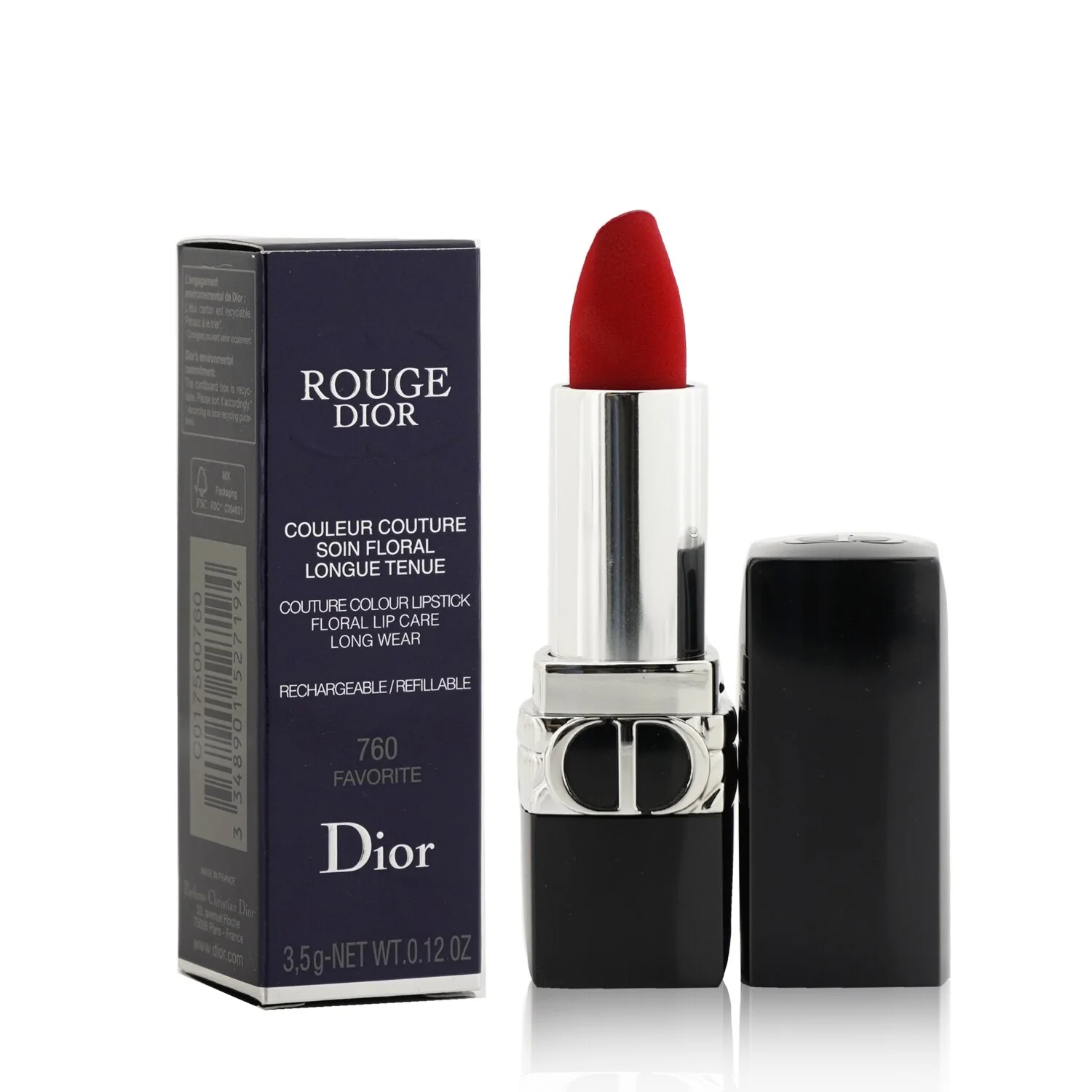 Christian Dior Rouge Dior Couture Colour Refillable Lipstick - # 766 Rose Harpers (Satin)  3.5g/0.12oz