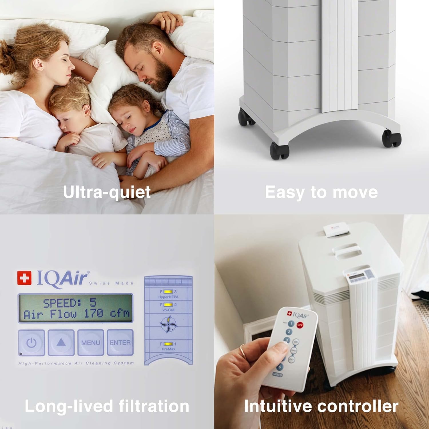 IQAir HealthPro Plus Air Purifier - Medical Grade H13 HyperHEPA filter for home large room upto 1125 sq ft, Air Cleaner for Viruses, Bacteria
