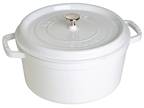 STAUB Cast Iron Dutch Oven 5.5-qt Round Cocotte, Made in France, Serves 5-6, Black Matte