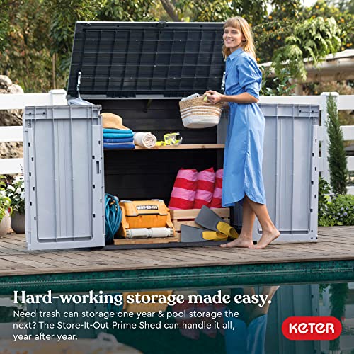 Keter Store-It-Out Prime 4.3 x 3.7 ft. Outdoor Resin Storage Shed with Easy Lift Hinges, Perfect for Yard Tools, Pool Floats and Garden Accessories