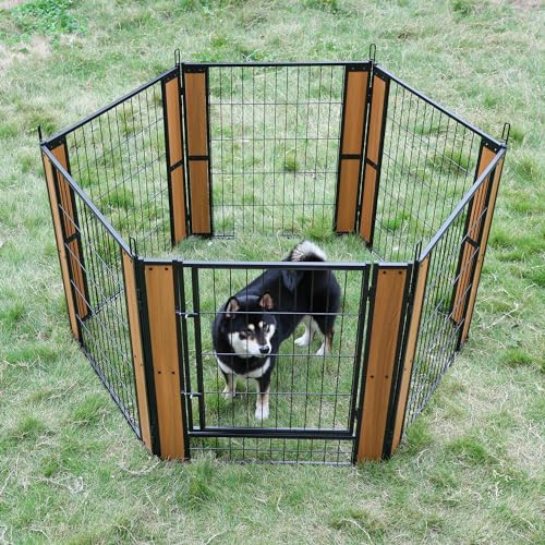 Heavy Duty Dog Playpen 32 Inch Height - Indoor Outdoor Pet Fence Enclosure for Medium and Small Dogs
