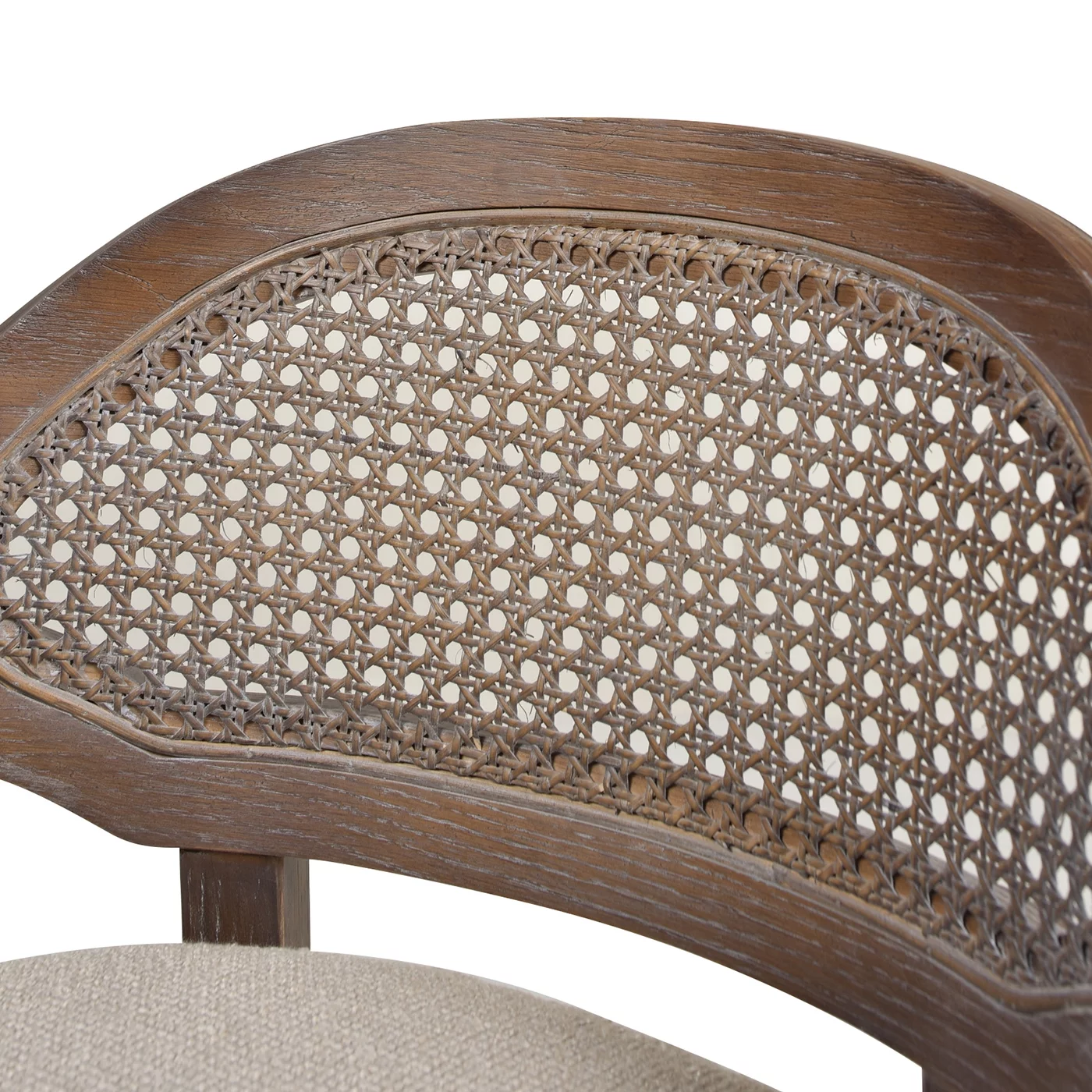 Jennifer Taylor Home Americana Mid-Century Modern 26" Cane Back Counter Stool, Taupe Beige Textured Weave