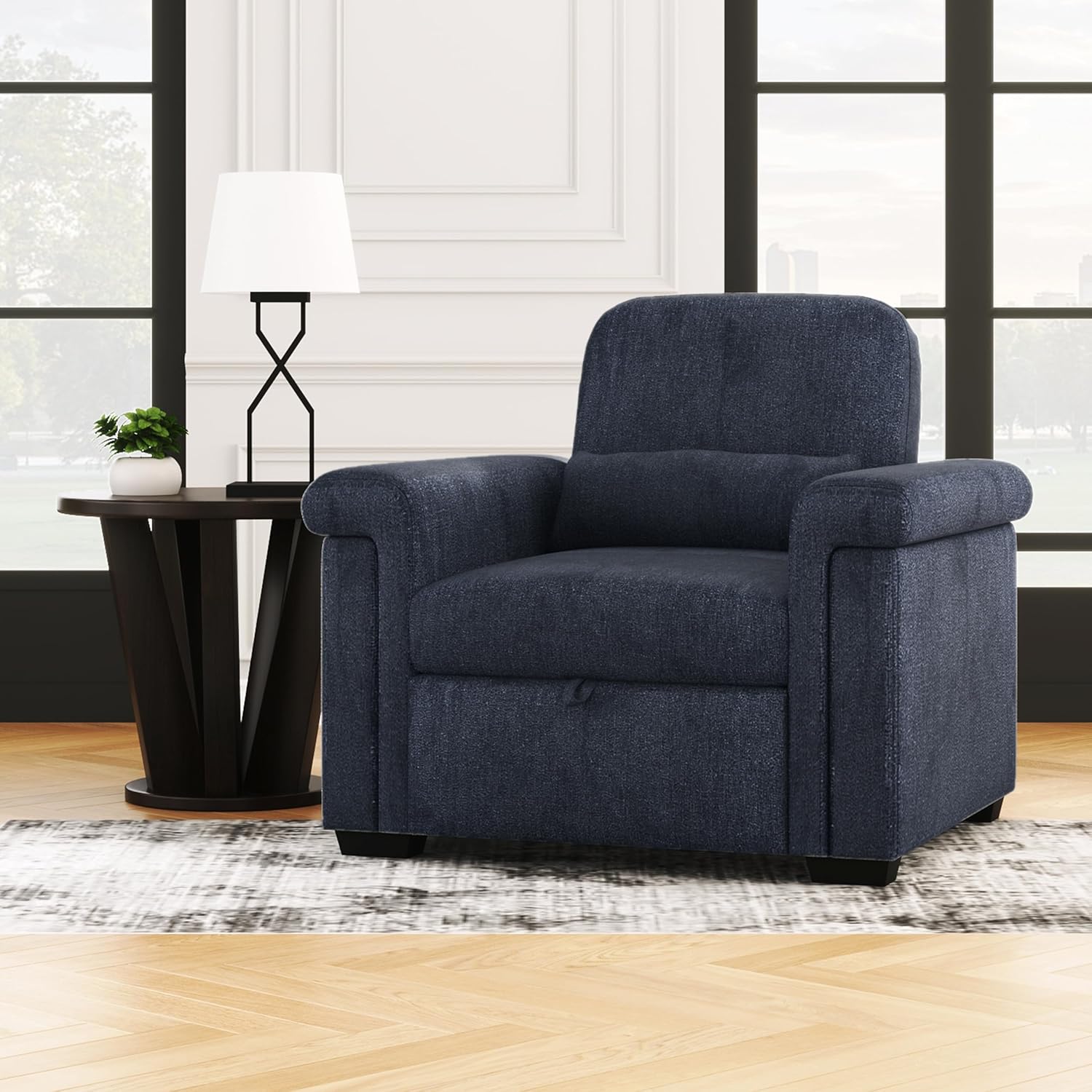 3 in 1 Convertible Sleeper Chair Sofa Bed Pull Out Couch Adjustable Chair with Pillow, Adjust Backrest into a Sofa, Lounger Chair