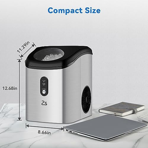 Countertop Nugget Ice Maker, Nugget Countertop Ice Maker with Soft Chewable Pellet Ice, 33Lbs/Day Ice Makers