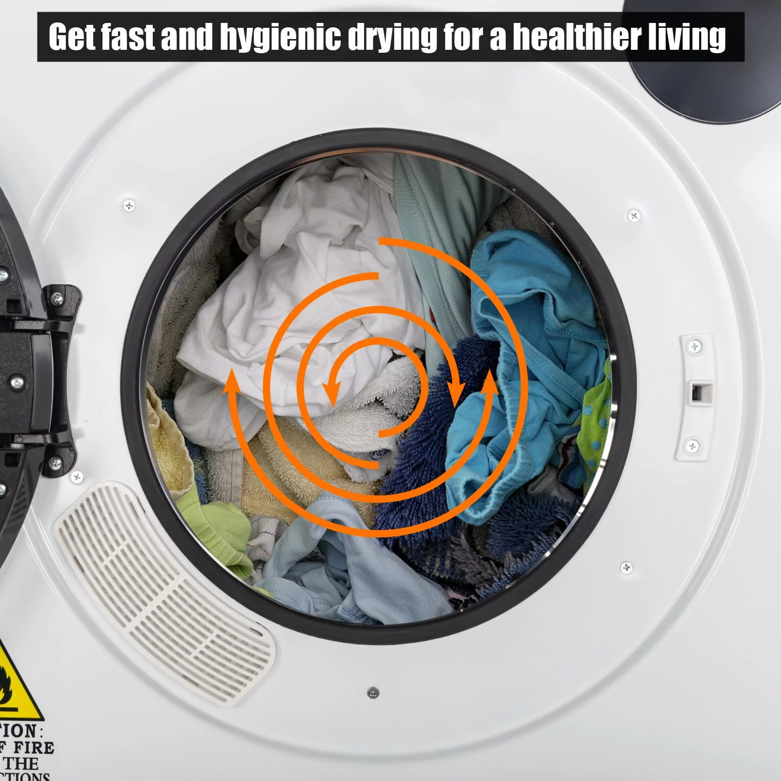 Ktaxon 3.5 Cu.Ft Stainless Steel Compact Electric Clothes Dryer With LCD Display, White