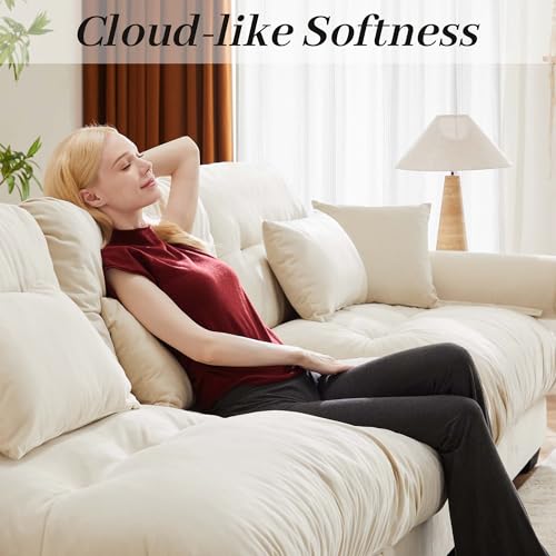 130" Modular Sectional Sofa,Velvet Upholstered Couches for Living Room,3 Seater Green Sofa Couch with Movable Ottoman