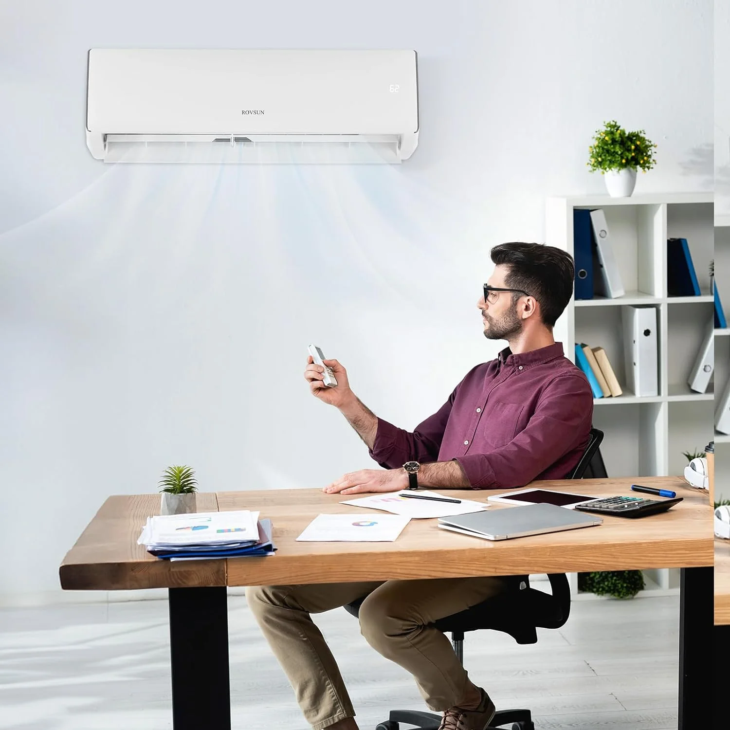 ROVSUN 16500BTU Wifi Enabled Mini Split Air Conditioner & Heater, 17 SEER2 230V Inverter Ductless Wall AC Unit with Pre-Charged Condenser