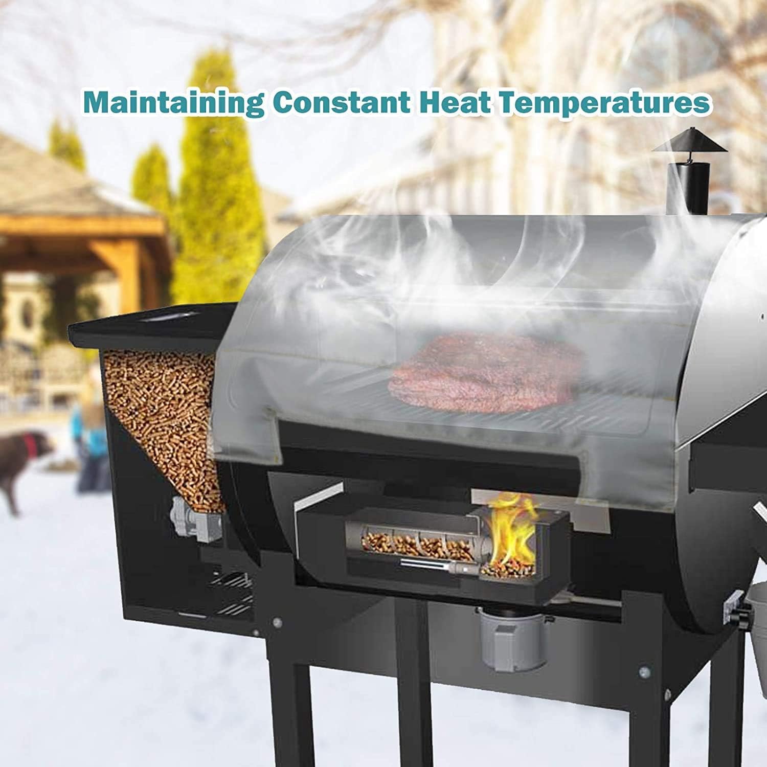 Uniflasy 24" Grill Thermal Insulated Blanket for Camp Chef Smokepro and Woodwind Classic 24" Pellet Grills