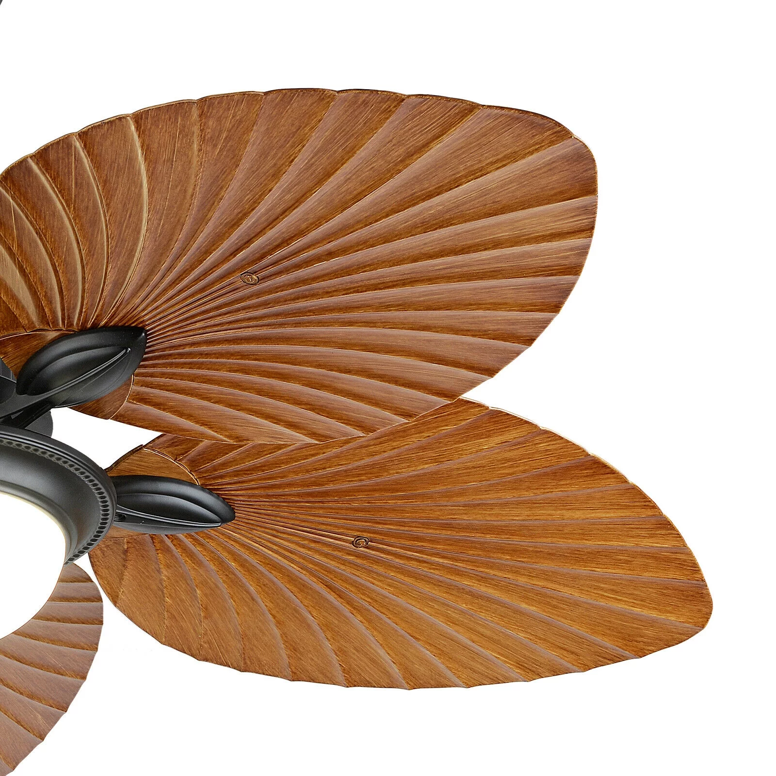 Miumaeov 52inch Tropical Palm Ceiling Fan with Light and Remote 5 Acrylic Palm Leaf Blades Tropical Ceiling Fan for Living Room Kitchen Bedroom
