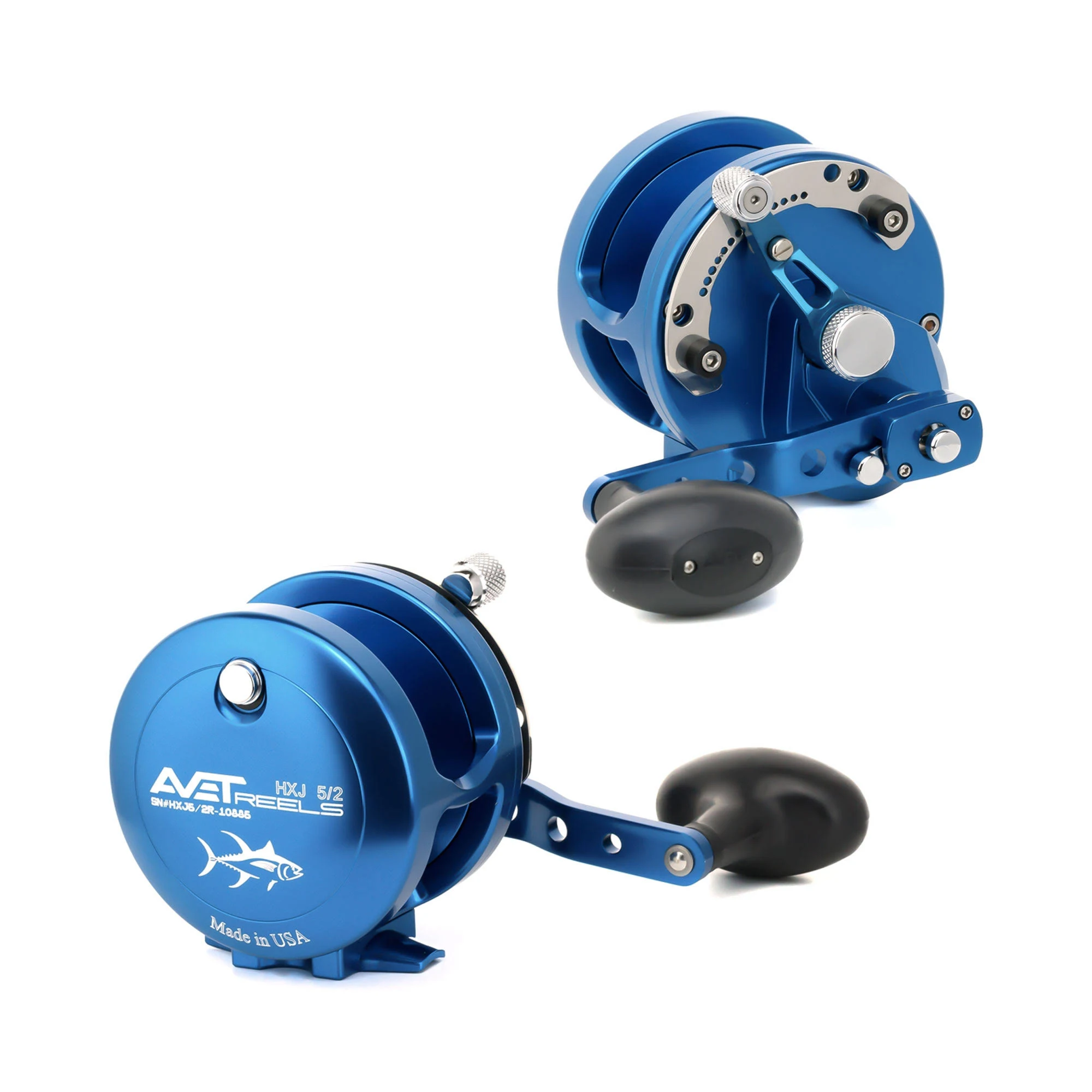 Avet HXJ 5/2 Two-Speed Lever Drag Casting Reel Blue