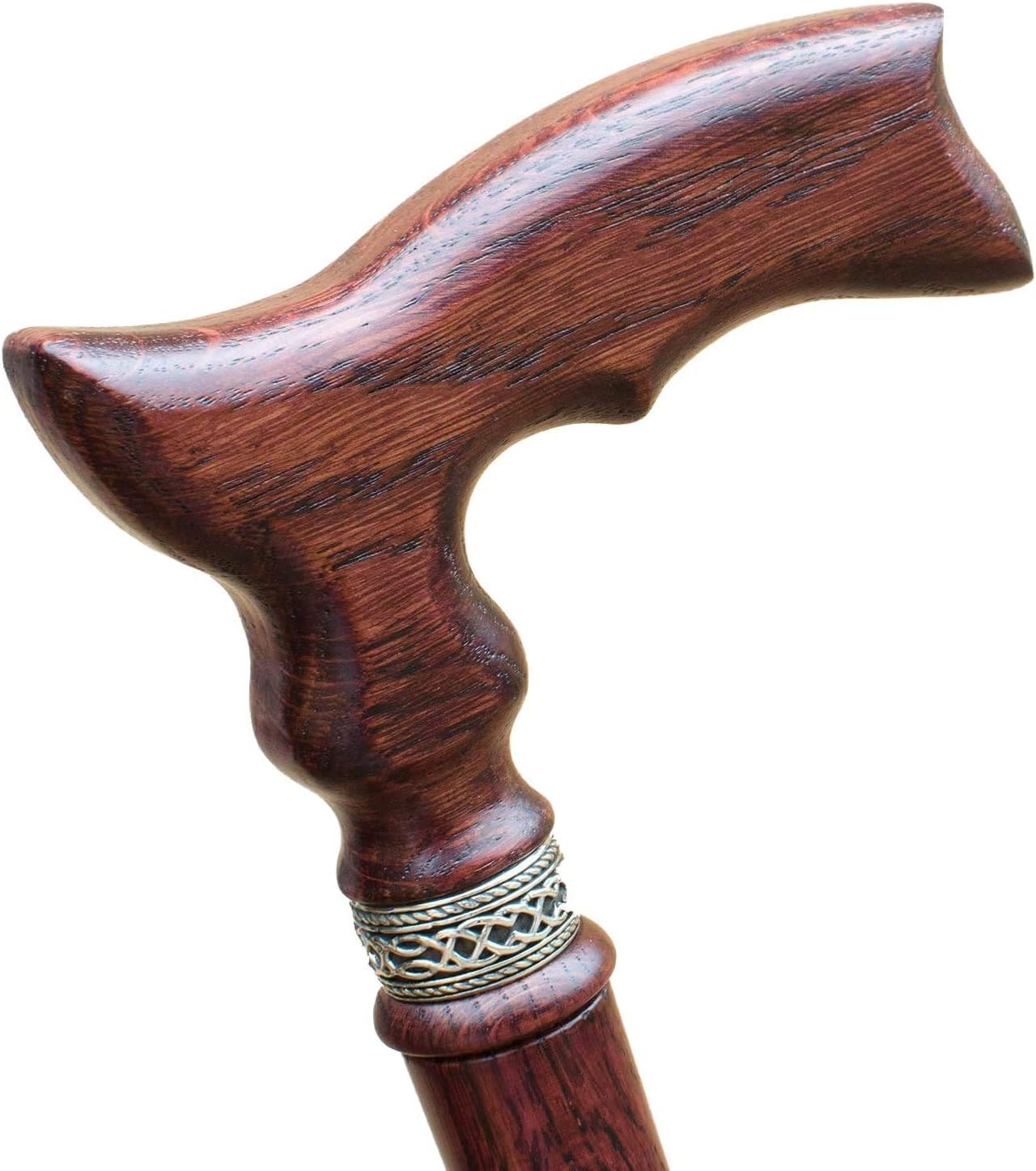 Hand Carved Ergonomic Wooden Walking Cane for Men and Women - Stylish Men's Oak Wood Cane Walking Stick (Walnut)