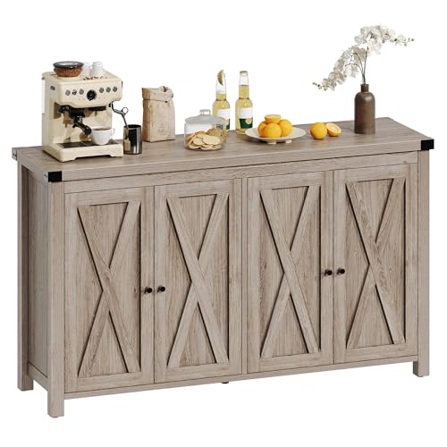 DWVO 55'' Sideboard Buffet Cabinet with Storage, Farmhouse Kitchen Storage Cabinet with Doors