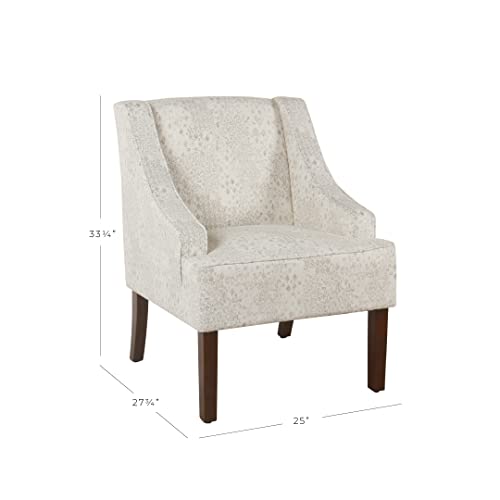 HomePop Velvet Swoop Arm Accent Chair, Suri Blue