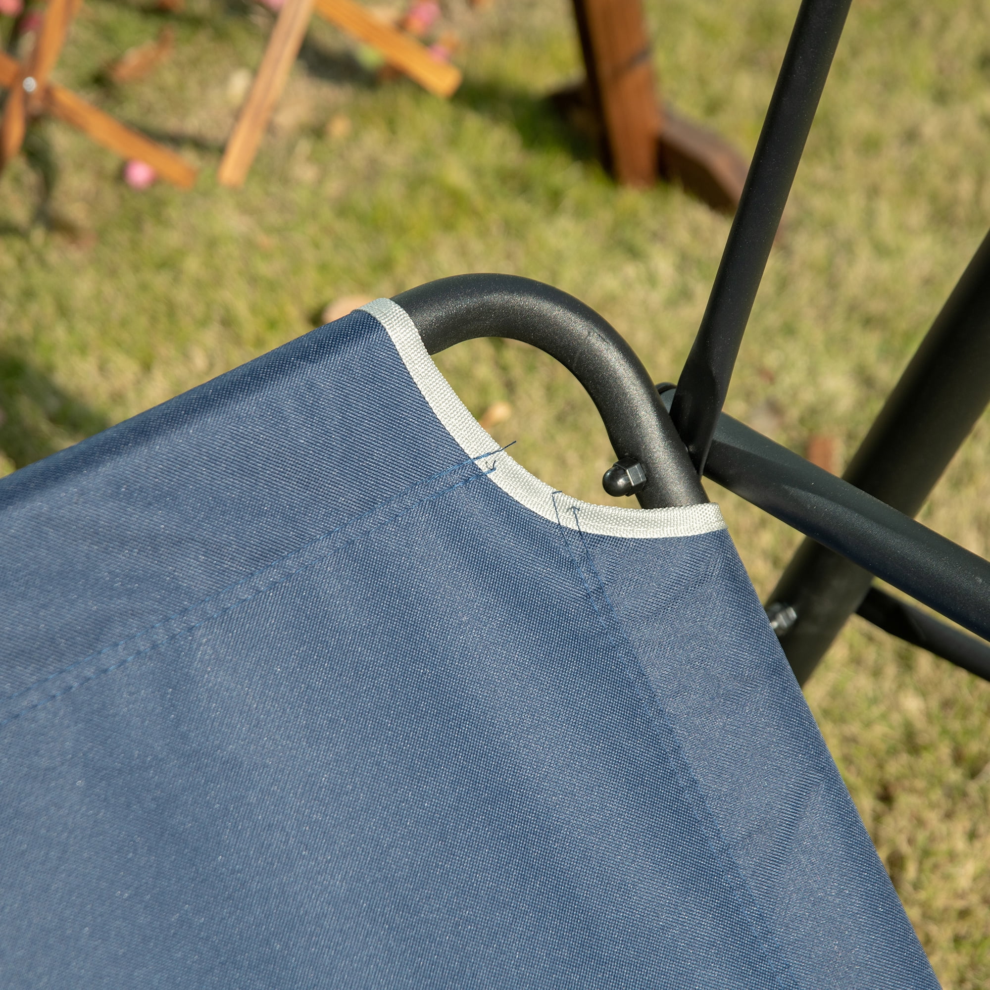 Outsunny Steel Porch Swing - Dark Blue