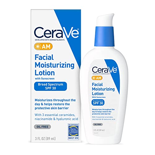 CeraVe AM Facial Moisturizing Lotion with SPF 30 | Oil-Free Face Moisturizer with SPF | Formulated with Hyaluronic Acid