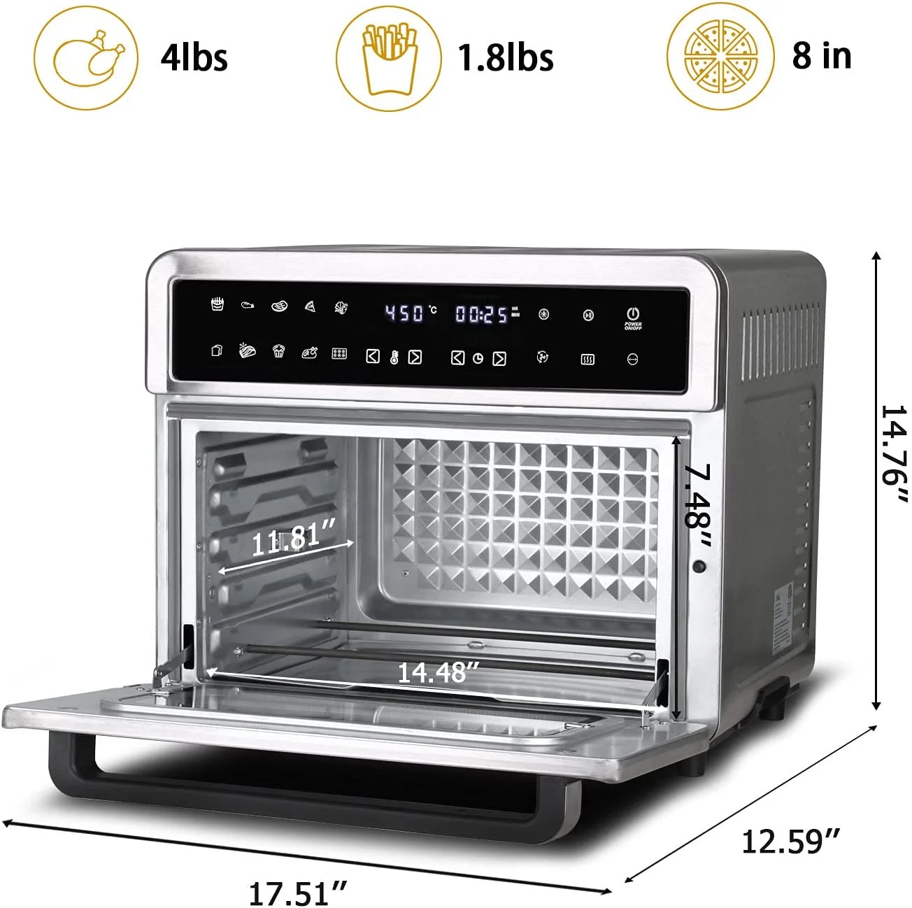 26QT Air Fryer Oven - Versatile, Healthier, Easy To Use, Large Family Size