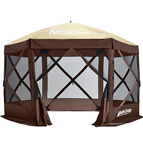 MASTERCANOPY 12x12FT Pop Up Gazebo Screen Tent - Instant Screen House with Netting, Quick Set, Outdoor Canopy Shelter with Carry Bag for Camping