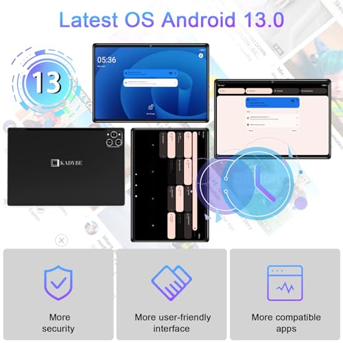 Tablet 10.1 Inch Android 13 Tablets 2025 Latest Android Tablets 128GB ROM+16GB RAM (8+8 Virtual), 2 in 1 Tablet with Keyboard