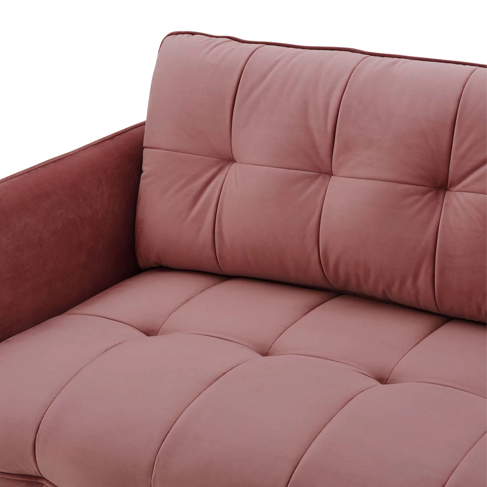 Tufted Sofa, Velvet, Pink, Modern Contemporary Urban Design, Living Lounge Room Hotel Lobby Hospitality