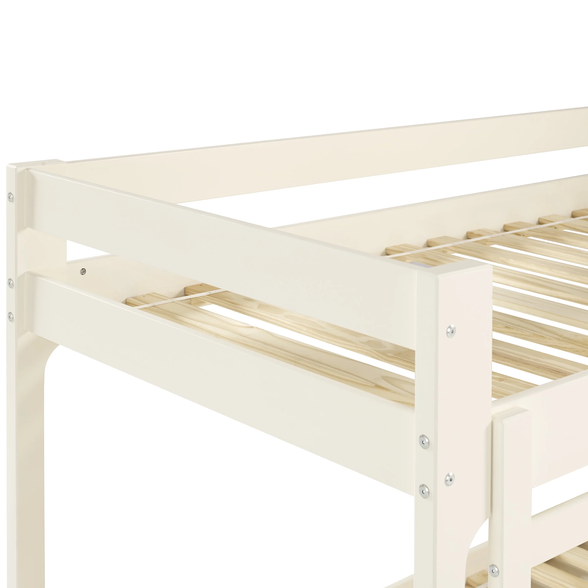Walker Edison Modern Twin Over Twin Youth Bunk Bed, White