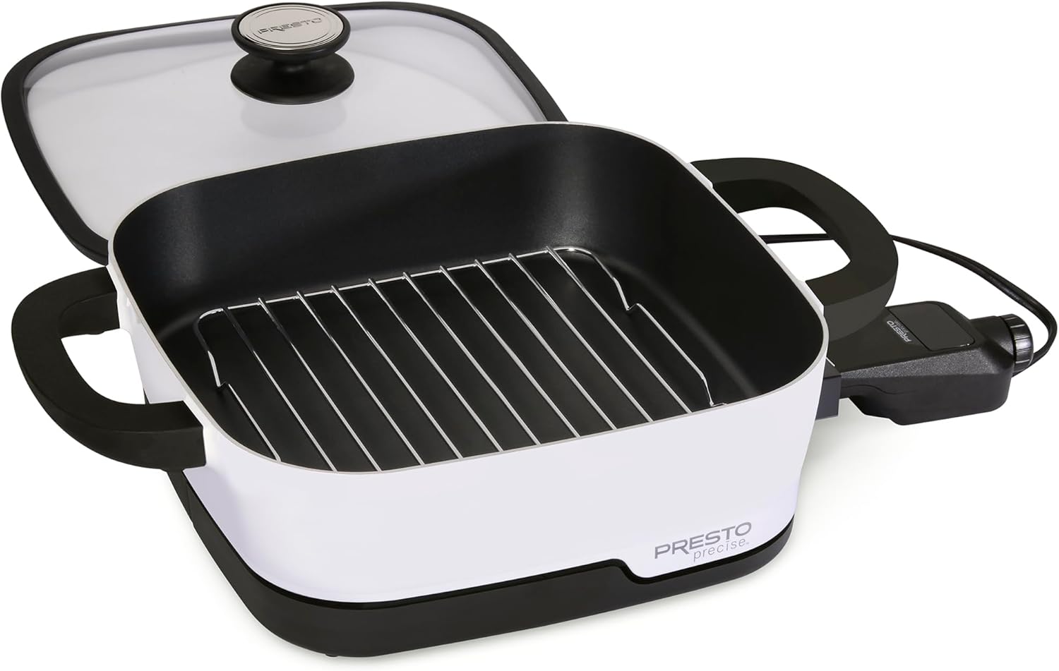 Presto 07118 Tuxedo Precision Multi-Cooker Digital Skillet, 12", White