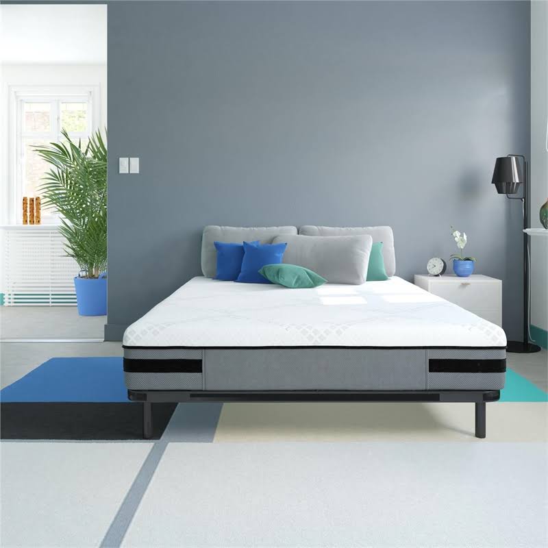 DHP Belham Living 10x22 Charcoal u0026 Gel Memory Foam 4-Layer Mattress in Queen Size