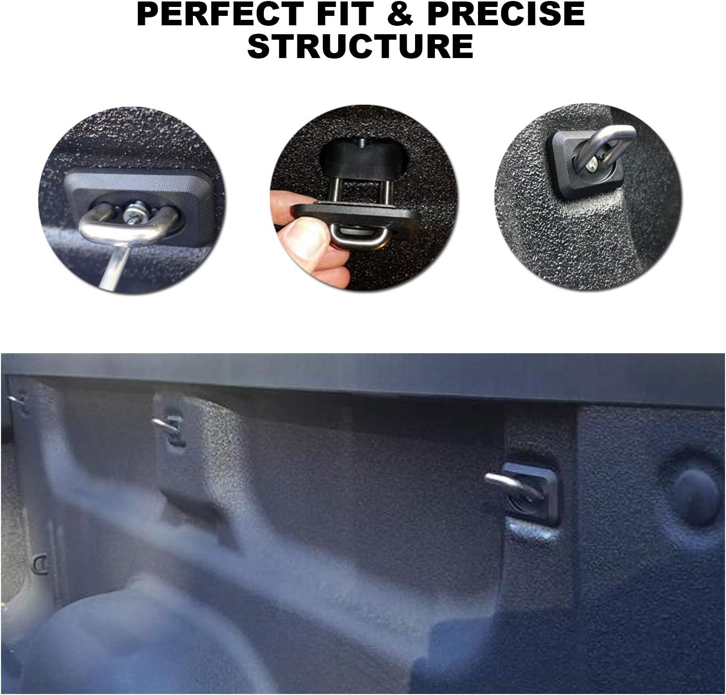 Dibanyou 1001-6 Pack Retractable Tie Down Anchors Truck Bed Side Wall Anchors for 2007-2019 Silverado Sierra 2015-2019 Colorado & Canyon