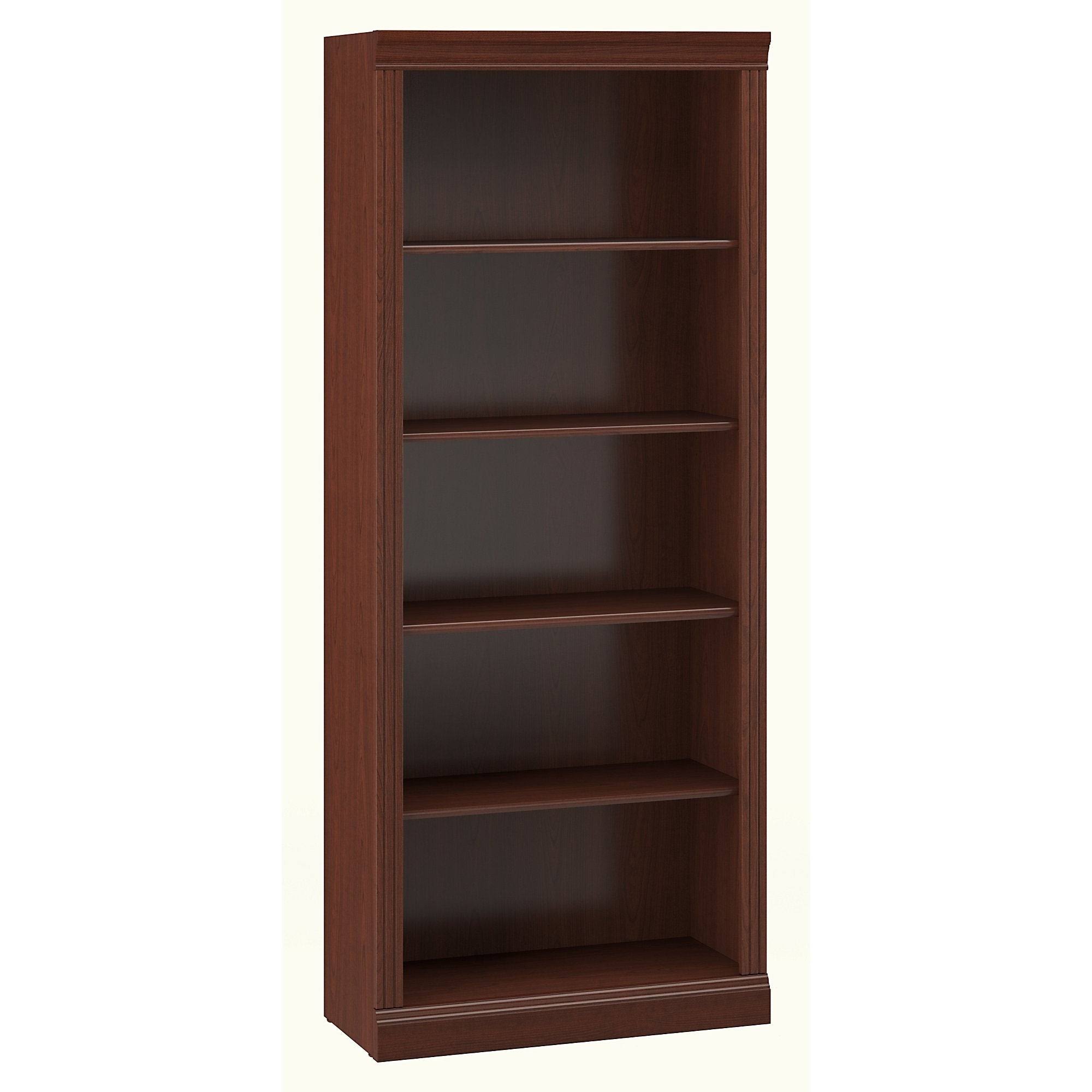 Bush Furniture Saratoga Tall 5 Shelf Bookcase, 30W, Linen White Oak