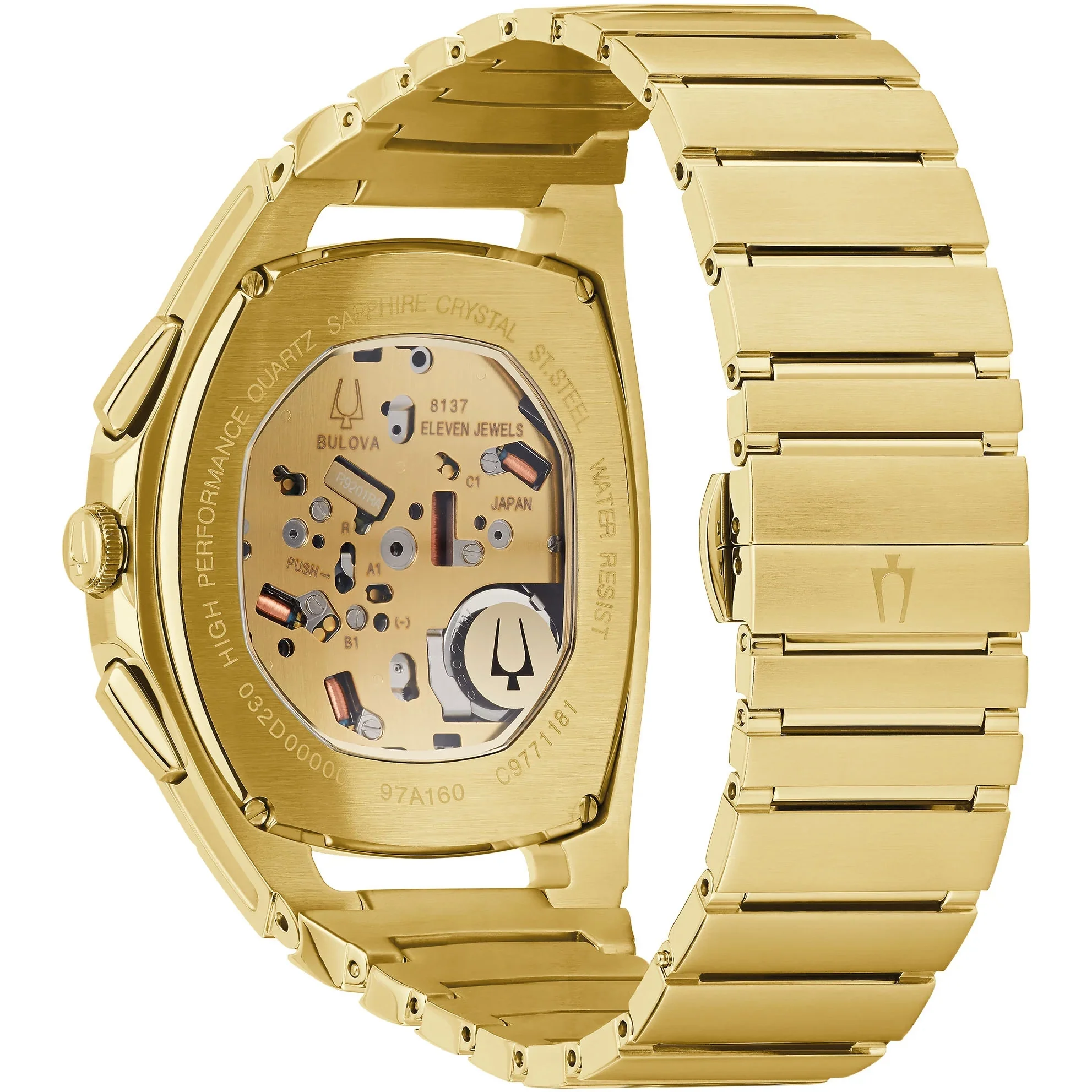 Bulova CURV Chronograph Quartz Champagne Dial Men's Watch 97A160