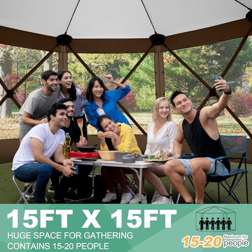 COBIZI 12x12ft Pop up Gazebo Screen Tent Screen House for Camping, Camping Outdoor Screened Gazebo, Canopy Tent