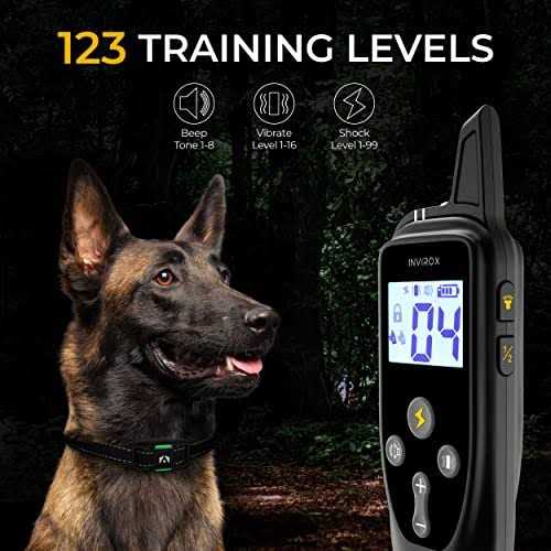 INVIROX Dog Shock Collar for Large Dogs 123 Levels Dog Training Collar - Pet Supplies online store