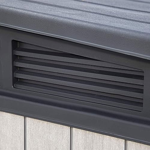 Keter Outdoor Storage Box & Shed for House, Patio & Yard, Elite Store, 4.6 x 2.7 Ft, Gray - Portable Utility Deck and Cabinet for Tools, Equipment