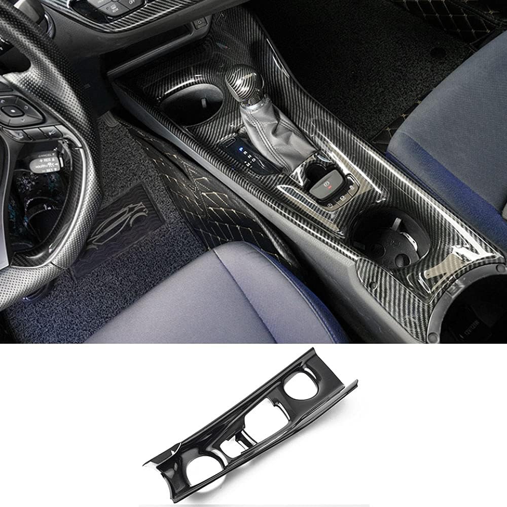 Rifoda for C-HR ABS Carbon Fiber Accessories Center Console Gear Shift Panel Cover Fit for Toyota C-HR 2018 2019 2020 2021 Gear Shift Knob Trim