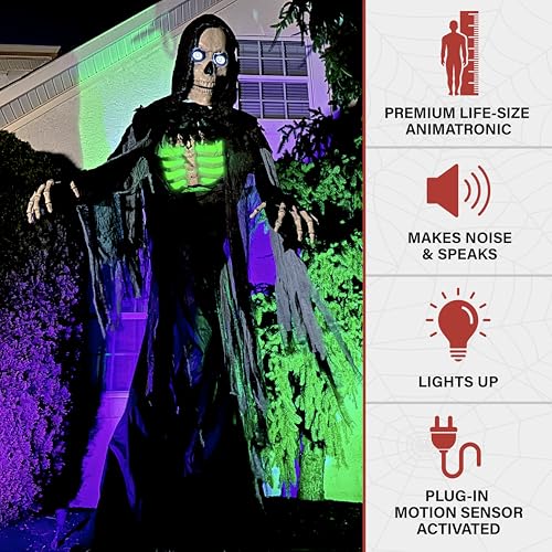 Haunted Hill Farm Motion-Activated 7.5-Ft. Tall Smoldering Ghoul