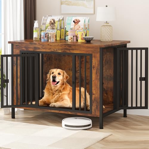 EasyCom 39.96" XL Wooden Large Dog Crate Furniture for Medium and Large Breed