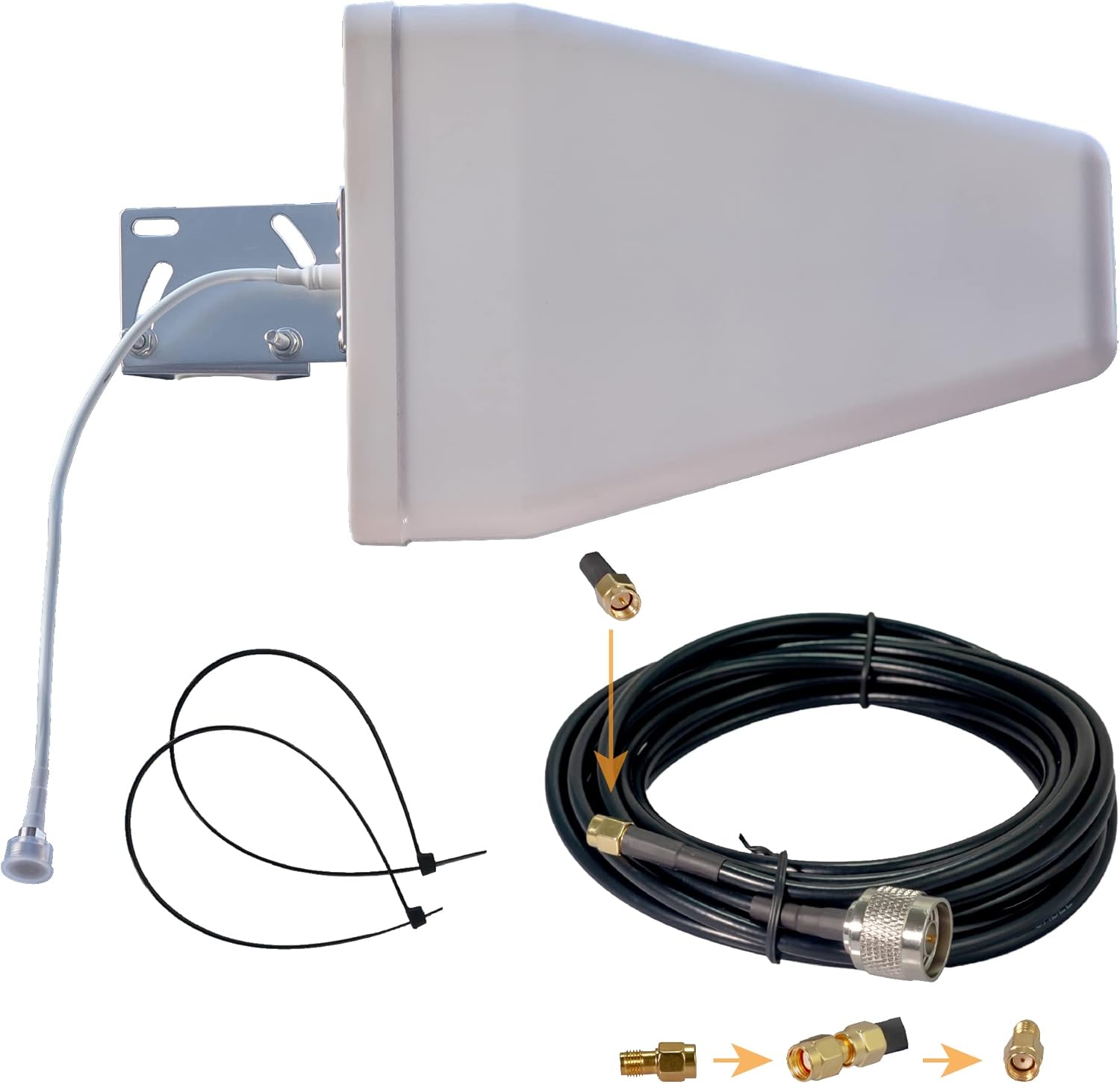 8/9dBi LTE WiFi LPDA External Antenna Outdoor Covering Verizon AT&T & All 3G 4G Bands 10ft Cable