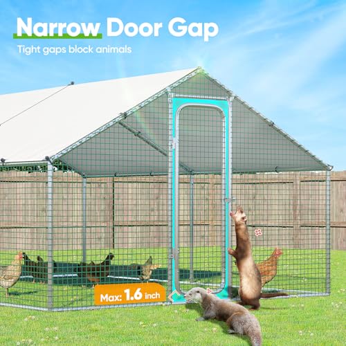 Quictent Large Metal Chicken Coop Run for 10+ Poultry with Galvanized Hardware Cloth and Waterproof Roof Cover