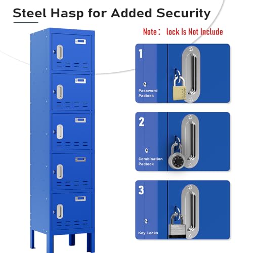Metal Cabinet Home Office Storage,Lockers,Lockable Employees Metal Locker with Door,54" Height Steel Locker,Lockable Steel Locker for Gym,School,Home