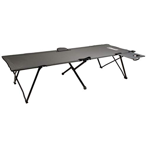 Coleman Pack-Away Camping Cot with Removable Side Table, Extra Wide Cot Fits Adults up to 6ft 6in or 300lbs, Carry Bag Included