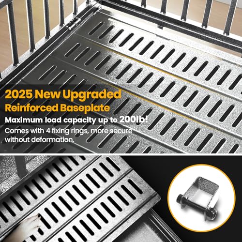Oranland 48 inch Heavy Duty Indestructible Dog Crate,2025 New Upgraded Reinforced Baseplate for Large Dogs