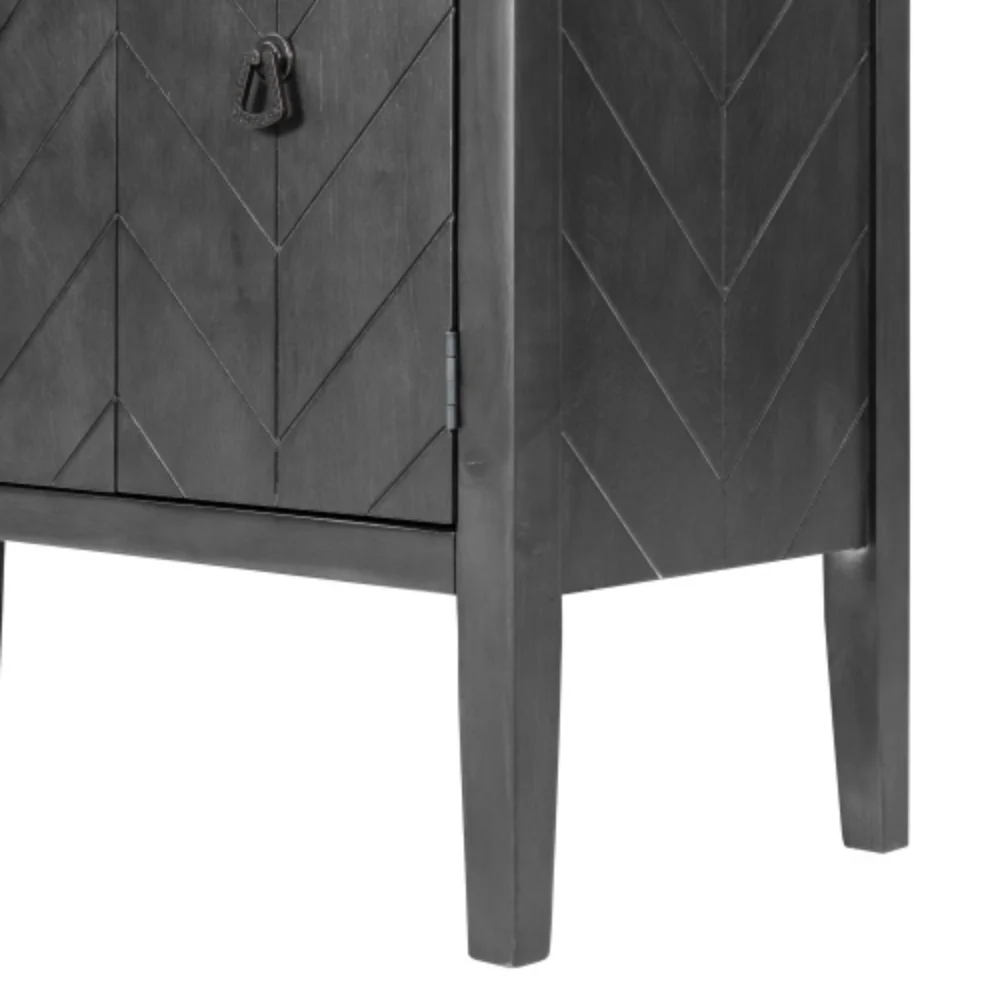 Accent Storage Cabinet Wooden Cabinet with Adjustable Shelf, Antique Gray, Entryway, Living Room, Bedroom Grey + MDF