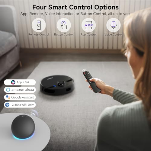 MONSGA Robot Vacuum and Mop Combo, 5000Pa Robotic Vacuum with 3.5L Self Emptying Station, Lidar Navigation Robot Vacuum Cleaner, 180mins Runtime