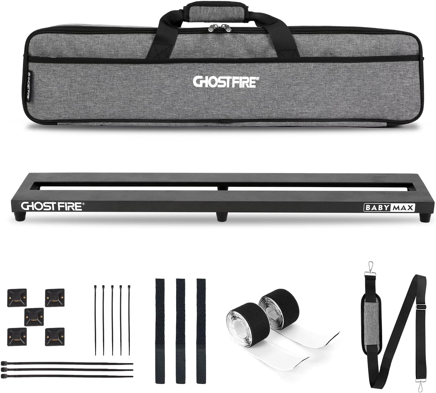 Ghost Fire Guitar Pedal Board Aluminum Alloy Effect Pedalboard with Carry Bag,V series (V-BABY MAX（Deluxe Edition）)