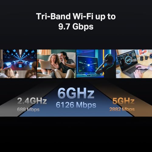TP-Link Tri-Band BE9300 WiFi 7 Router (Archer BE550) - 6-Stream, Full 2.5G Ports w/ 6 Internal Antennas, Up to 2,000 Sq Ft