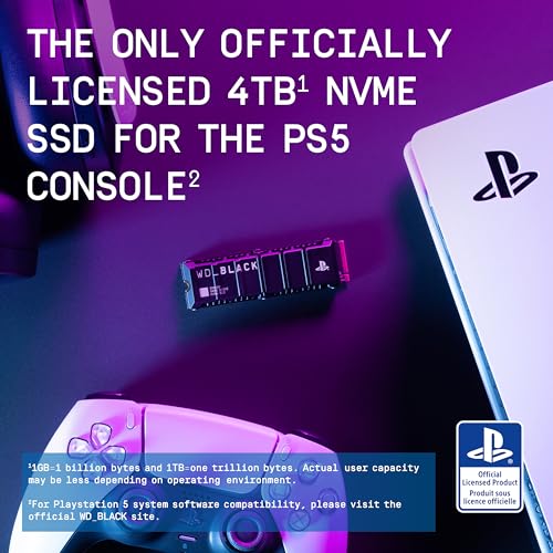 WD_BLACK 2TB SN850P NVMe M.2 SSD Officially Licensed Storage Expansion for PS5 Consoles, up to 7,300MB/s, with heatsink - WDBBYV0020BNC-WRSN