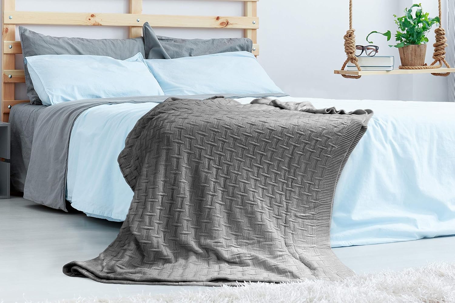 Briarwood Home – 100% Soft Premium All Season Cotton Throw Size Blankets, Lightweight Easy Care Comfortable, Warm